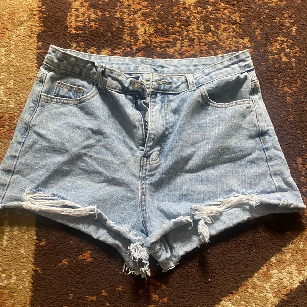 Blue high waisted shorts